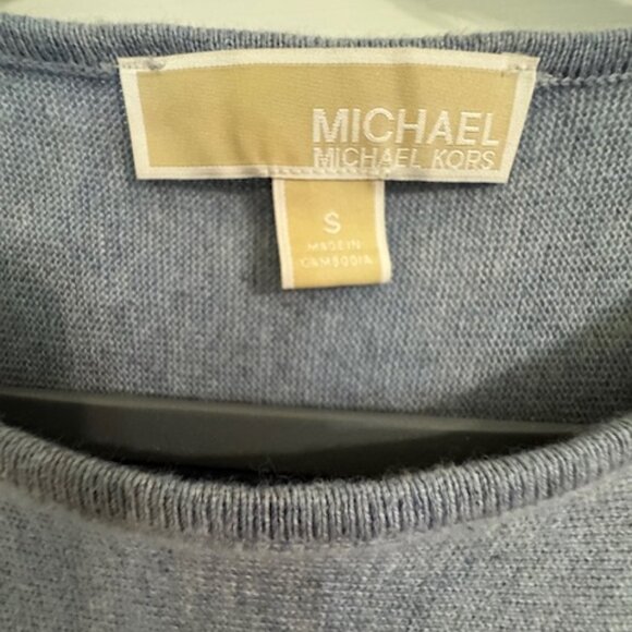 Michael Kors Sky Blue Knit Sweater Top Aesthetic Soft Cotton Blend Pullover Sz S - Picture 2 of 8